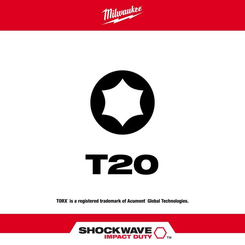 Milwaukee SHOCKWAVE Impact Duty 3-1/2 in. T20 Torx de acero de aleación punta de destornillador (paquete de 2) - 48-32-4678