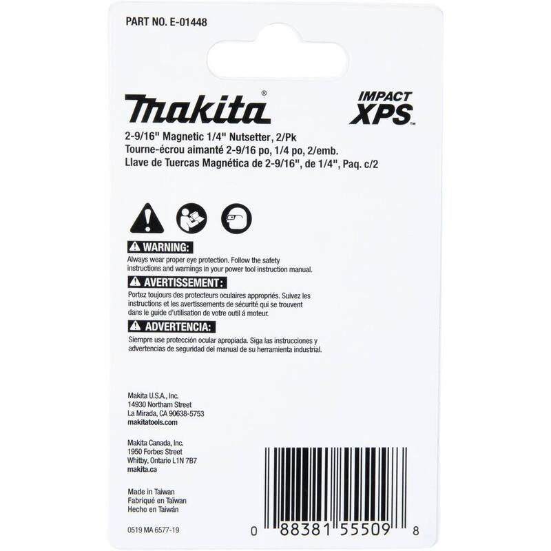 Makita IMPACT XPS 2-9/16 pulgadas 1/4 Magnetic Nutsetter (paquete de 2) - E-01448