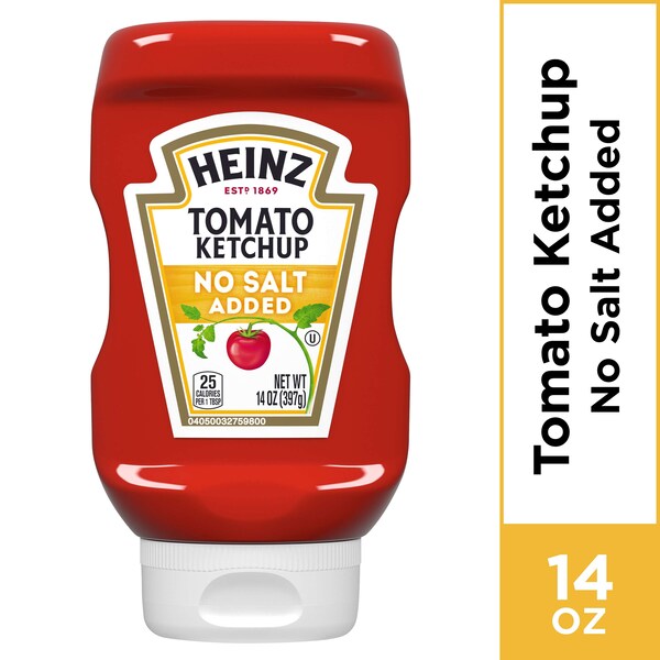 Heinz Heinz No Salt Ketchup 14 oz. Bottle, PK6 - 00013000708975