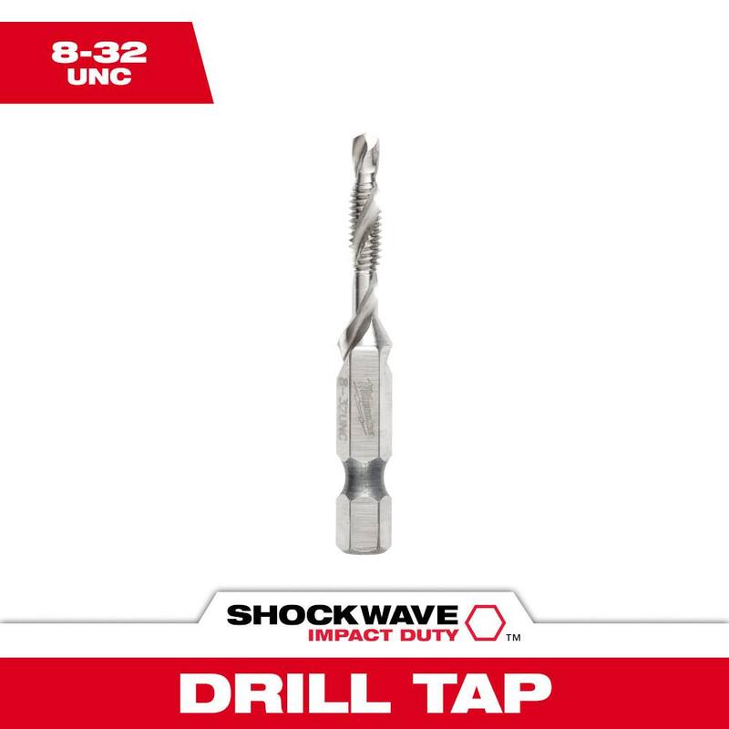 Milwaukee SHOCKWAVE 8-32 UNC Broca de Roscado de Acero de Impacto Clasificado - 48-89-4870
