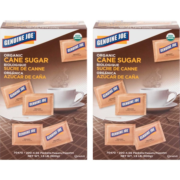 Genuine Joe Sugar, Turbinado, Brwn, PK400 - 70470CT