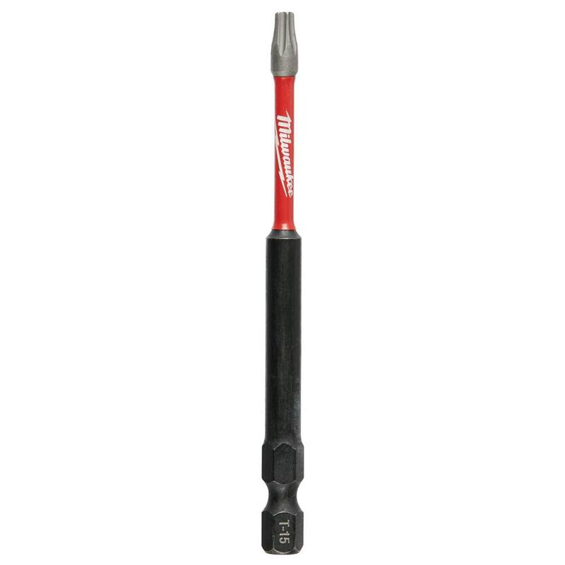 Milwaukee SHOCKWAVE Impact Duty 3-1/2 in. T15 Torx Alloy Steel Screw Driver Bit (Paquete de 2) - 48-32-4677