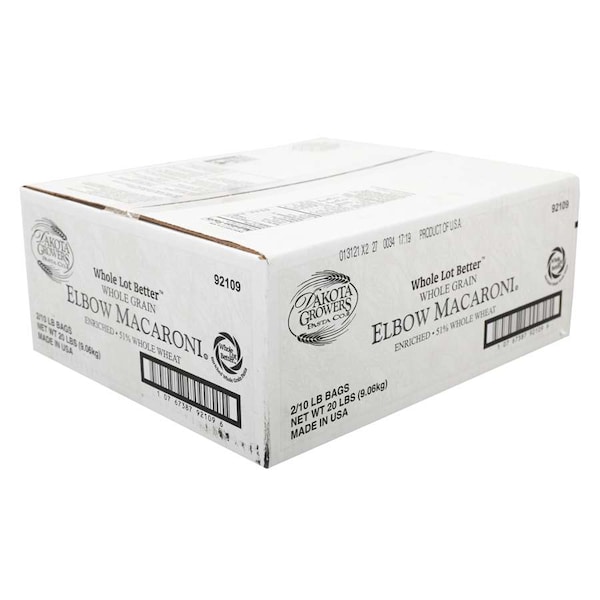 Dakota Growers Dakota Growers Elbow Whole Grain Pasta Macaroni 20lbs, PK2 - 6738792109