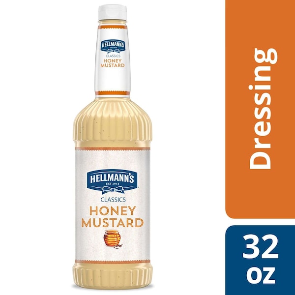 Hellmanns Honey Mustard Salad Dressing Salad Bar Bottles 32 fl. oz., PK6 - 84120330
