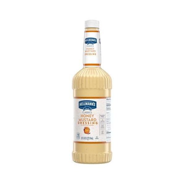 Hellmanns Honey Mustard Salad Dressing Salad Bar Bottles 32 fl. oz., PK6 - 84120330