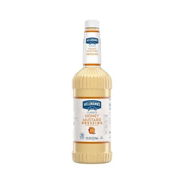 Hellmanns Honey Mustard Salad Dressing Salad Bar Bottles 32 fl. oz., PK6 - 84120330
