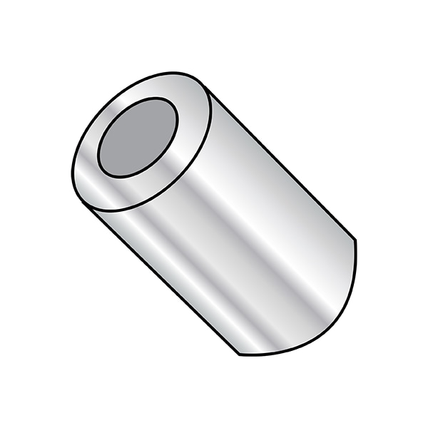 Zoro Select Round Spacer, Plain Aluminum, 5/16 in Overall Lg, #10 Inside Dia, 1000 PK - 310510RSA