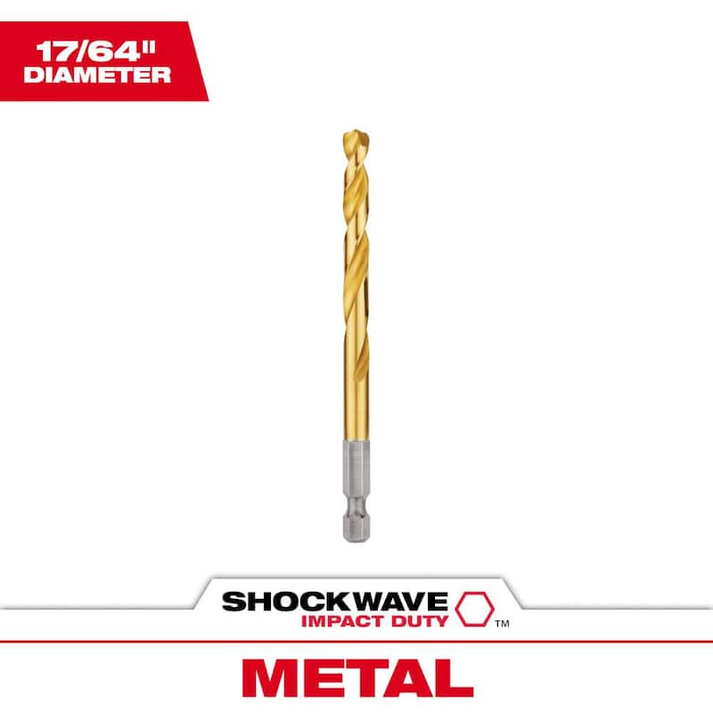 Broca de titanio Milwaukee SHOCKWAVE de 17/64 pulg. - 48-89-4614