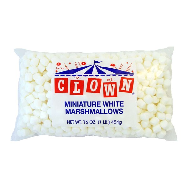 Clown Clown Miniature White Marshmallows No Artificial Colors 1lbs Bag, PK12 - 97000
