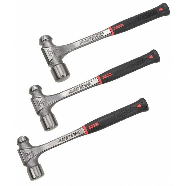 Proto 3-piece Ball Peen Hammer Set, 32-48 oz., Steel Handle - J1303AVPS