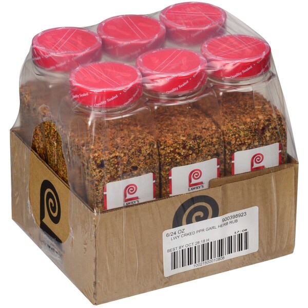 Lawrys Lawry's Cracked Pepper Garlic Herb Rub 24 oz., PK6 - 900398923