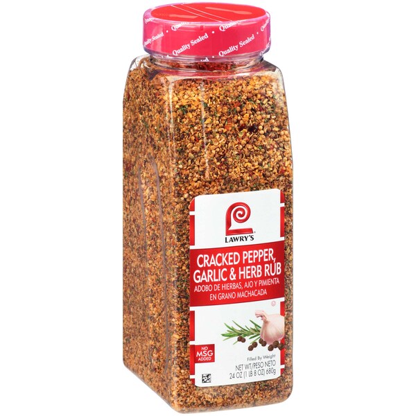 Lawrys Lawry's Cracked Pepper Garlic Herb Rub 24 oz., PK6 - 900398923