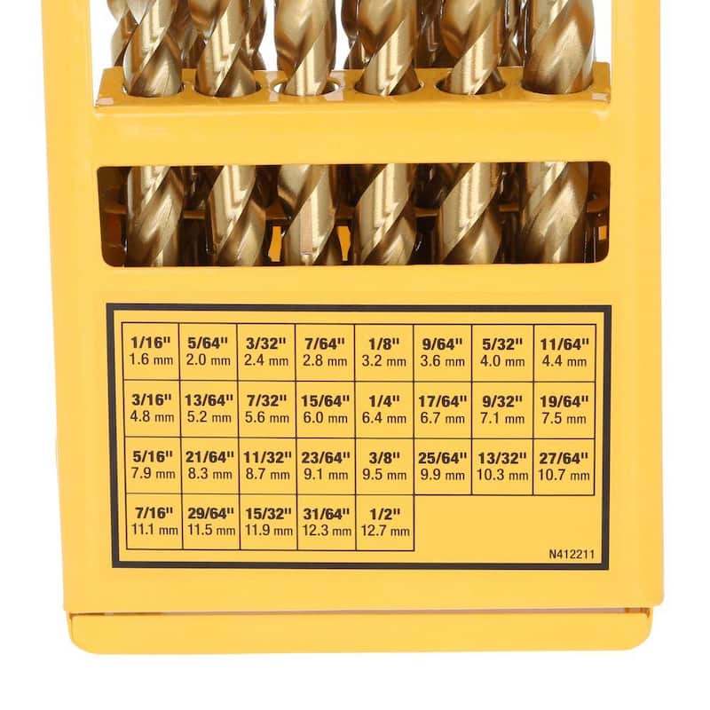 Juego de brocas recubiertas con titanio nitruro para punta piloto DEWALT (29 piezas) - DW1369