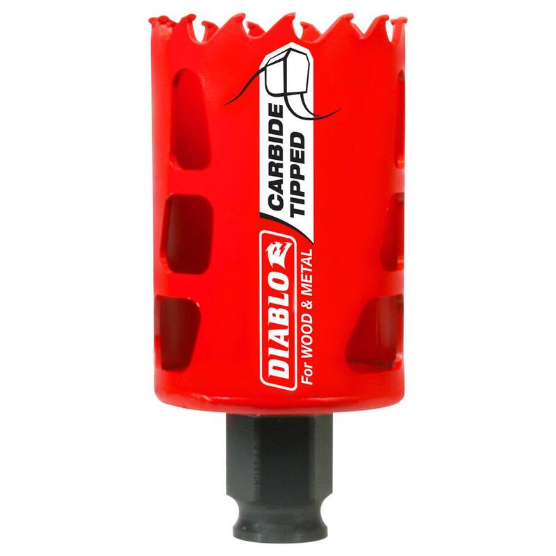 DIABLO sierra de agujero de carburo de 1-3/4 pulgadas con 2-3/8 pulgadas de profundidad de corte - DHS1750CT