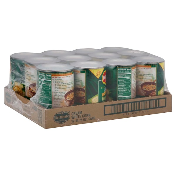 Del Monte Del Monte White Cream Style Corn 14.75 oz. Can, PK12 - 2000697