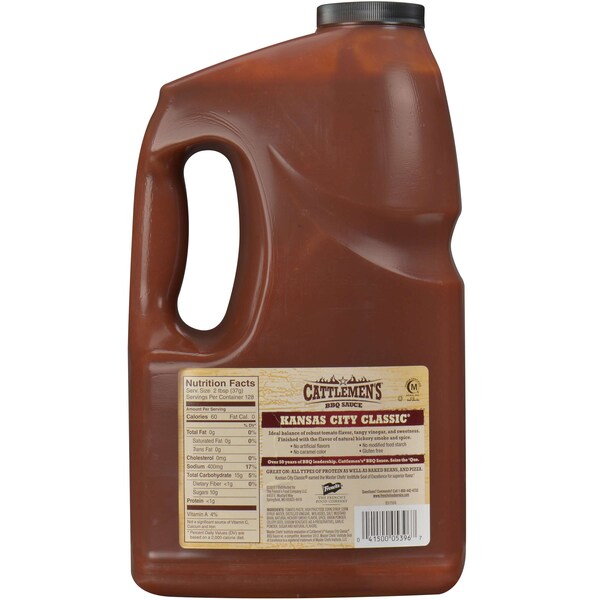 Cattlemens Master's Reserve Kansas City Classic Barbecue Sauce 1 gal., PK4 - 05396