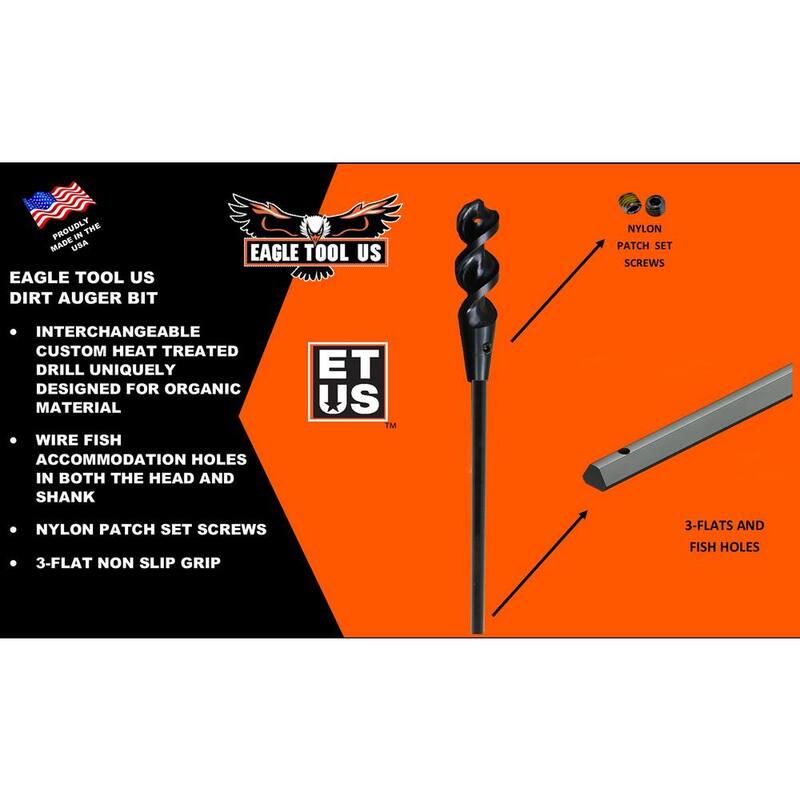 Barrena de tierra de 3/4 de pulgada con vástago de 69 pulgadas - ETD75072 de Eagle Tool US