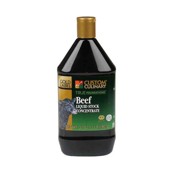 Gold Label True Foundations Added Liquid Beef Stock Concentrate 2lbs Bottle, PK6 - 68111AGLD