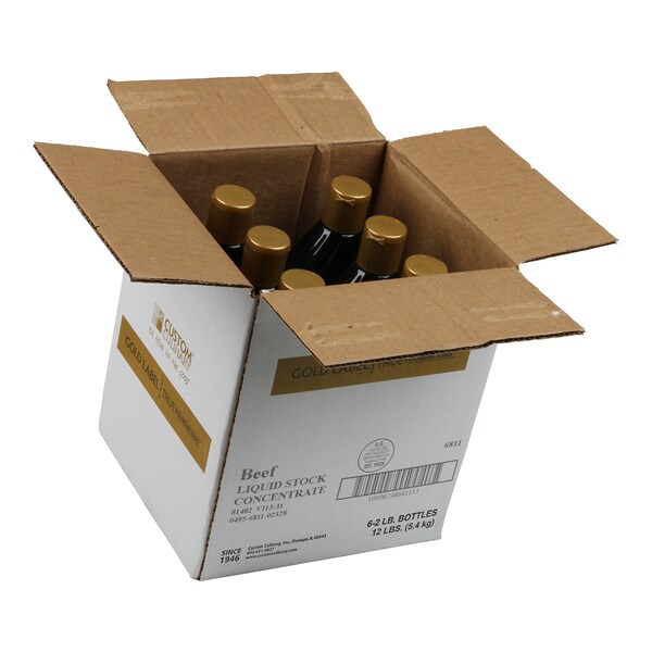 Gold Label True Foundations Added Liquid Beef Stock Concentrate 2lbs Bottle, PK6 - 68111AGLD