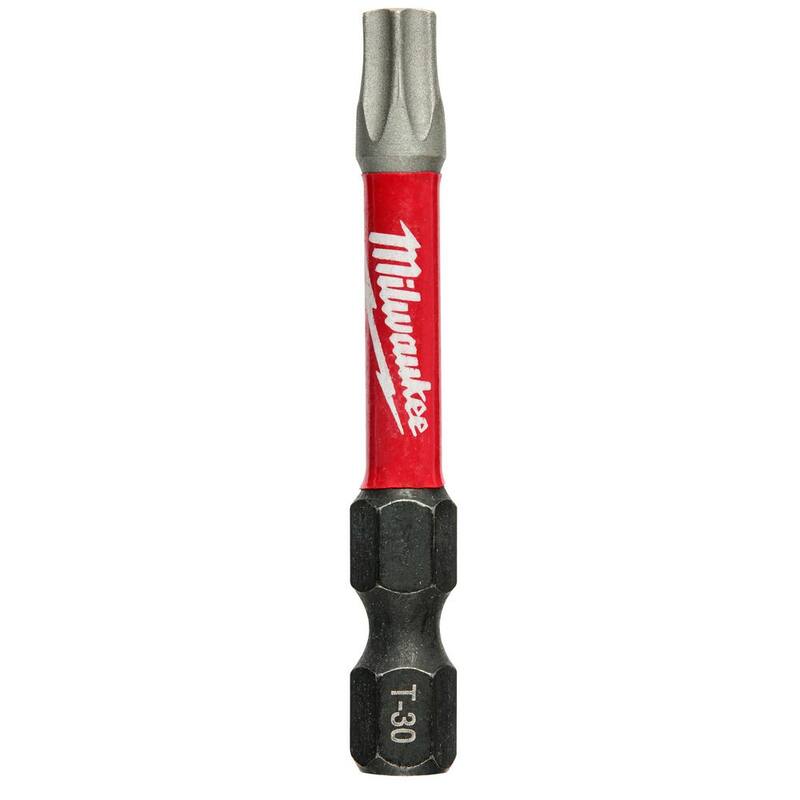 Punta de destornillador de acero de aleación T30 de 2 pulgadas Milwaukee SHOCKWAVE Impact Duty (paquete de 2) - 48-32-4914