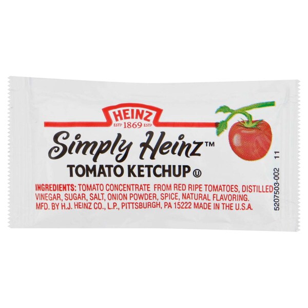 Heinz Heinz Simply Single Serve Ketchup 9g, PK1000 - 10013000556009