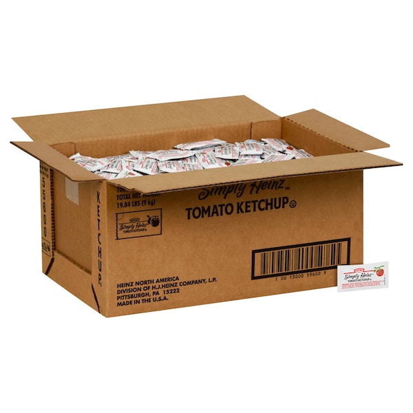 Heinz Heinz Simply Single Serve Ketchup 9g, PK1000 - 10013000556009