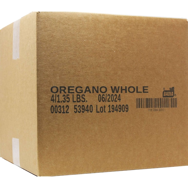 Badia Badia Dried Oregano Leaves 1.35lbs Bottle, PK4 - 00033844903121