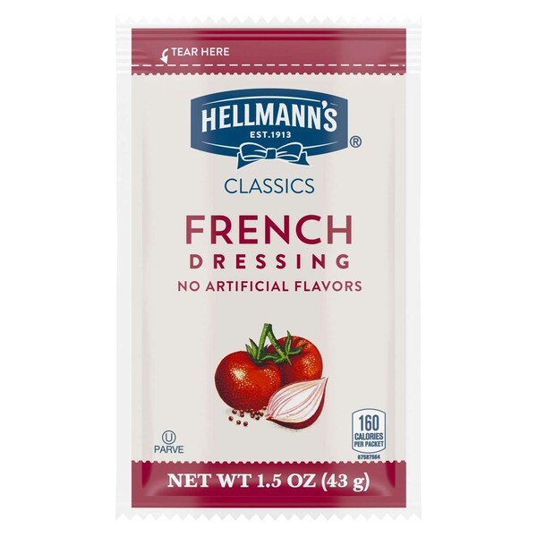 Hellmanns French Salad Dressing 1.5 oz. Portion Control Sachets, PK102 - 84119891