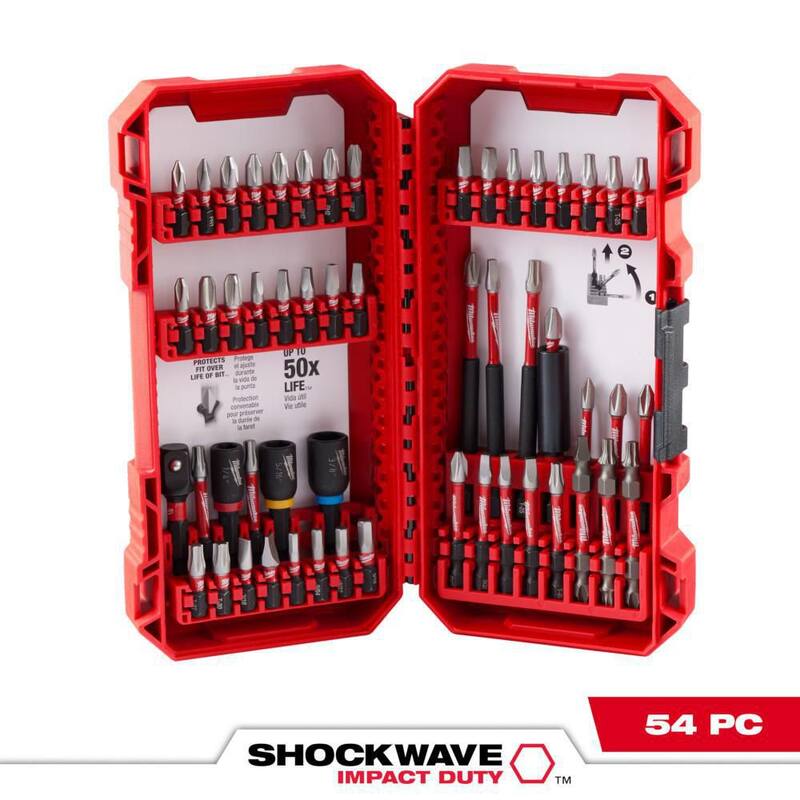 Set de puntas de destornillador de acero aleado Milwaukee SHOCKWAVE Impact-Duty (54 piezas) - 48-32-4010