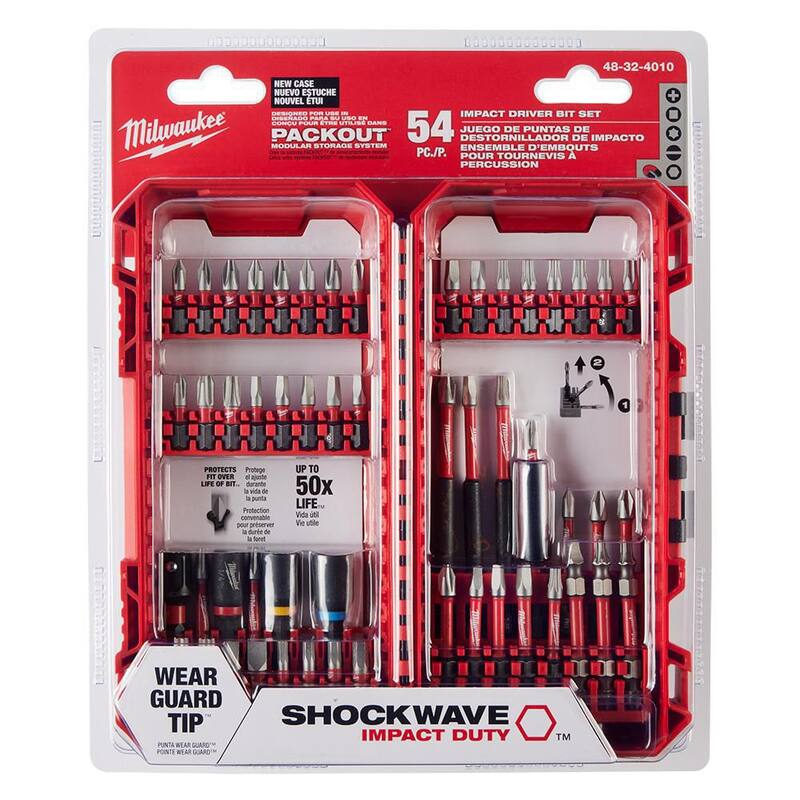 Set de puntas de destornillador de acero aleado Milwaukee SHOCKWAVE Impact-Duty (54 piezas) - 48-32-4010