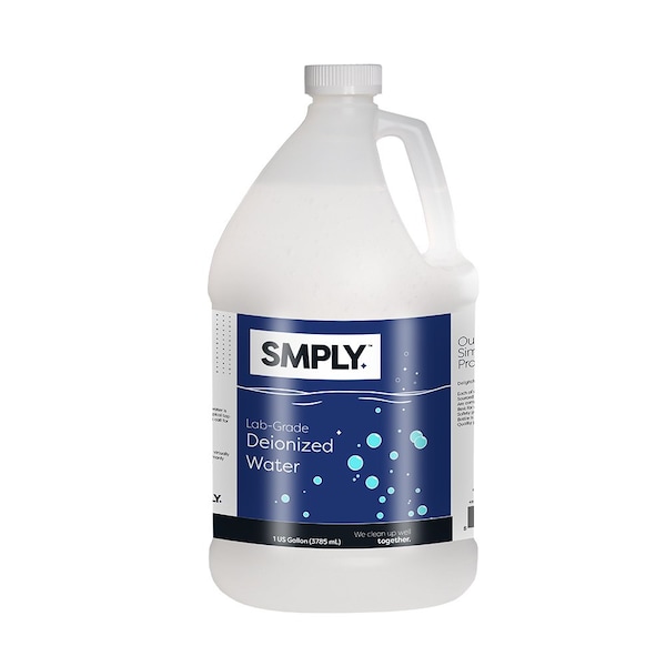 Smply SMPLY. Deionized Water - Demineralized and Lab Grade - 1 Gallon - WATER-DI-128OZ-D1