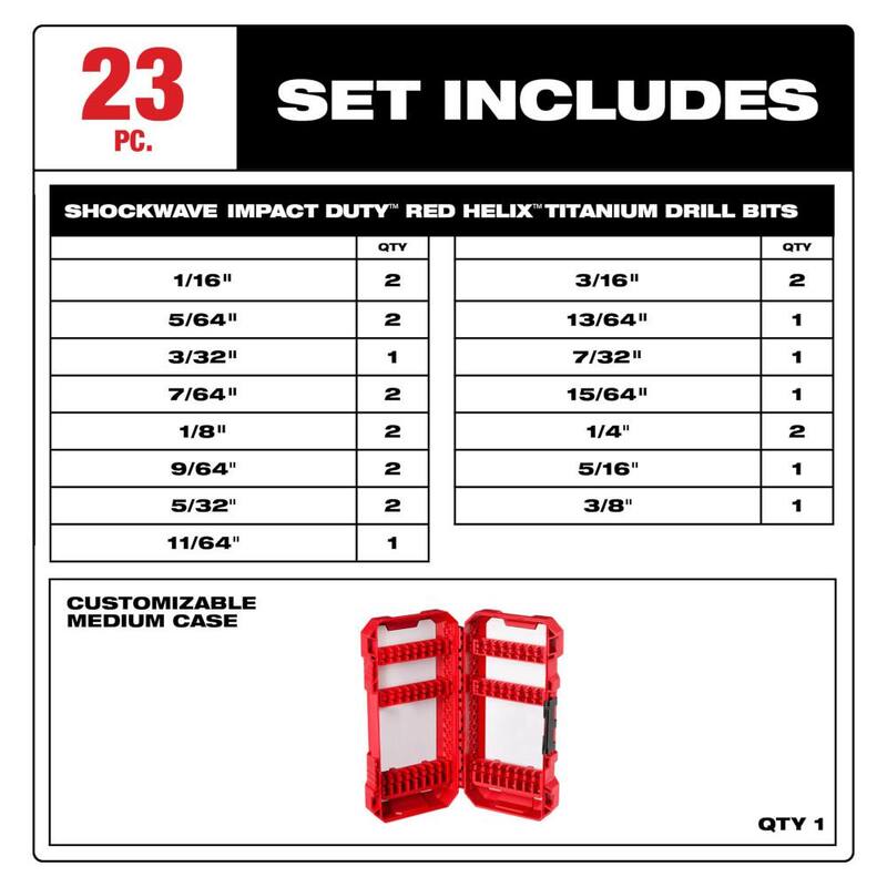 Juego de brocas de titanio Milwaukee SHOCKWAVE Impact Duty y juego de puntas de driver de acero Milwaukee SHOCKWAVE Impact Duty (68 piezas) - 48-89-4631-48-32-4023
