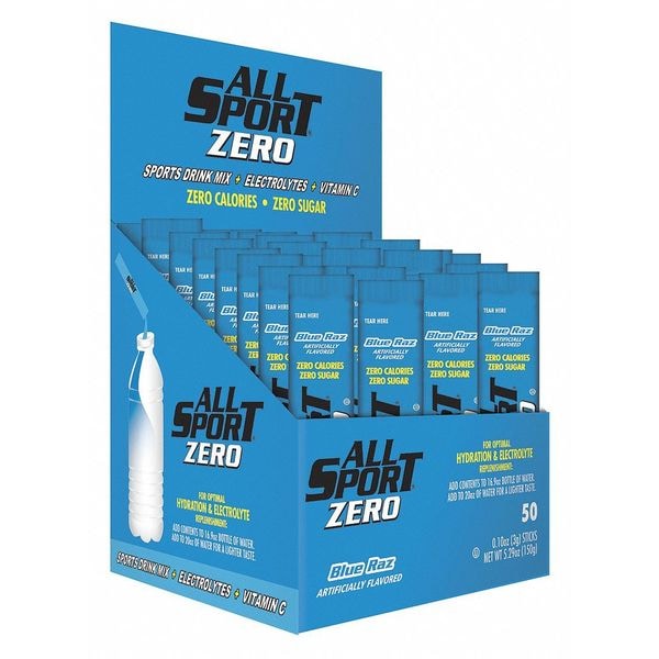 All Sport Sports Drink Mix, Blue Raz Flavor, PK50 - 10125021