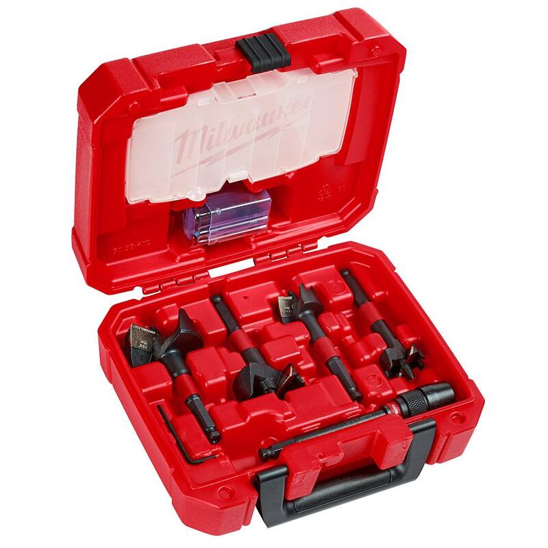 Juego de brocas de taladro de madera SPEED FEED de Milwaukee con Switch Blade Plumber's Kit (9 piezas) - 48-13-0400-49-22-5100
