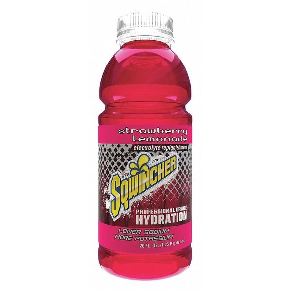 Sqwincher Sports Drink, Regular, 20 oz ready to drink, Strawberry-Lemonade, 24 Pack - 159030536