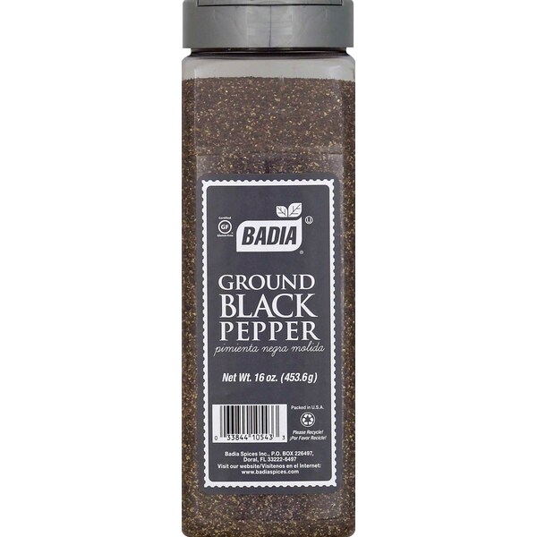 Badia Badia Pepper Black Ground 16 oz. Bottle, PK6 - 80543