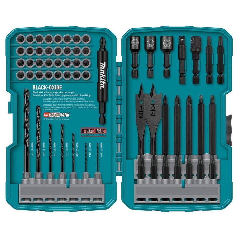 Set de puntas de destornillador y taladro de impacto Makita (70 piezas), Acero - T-01725