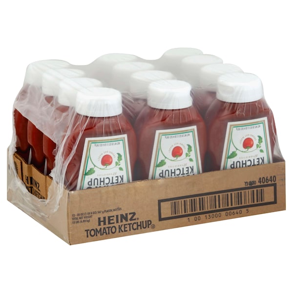 Heinz Heinz Easy Squeeze Clear Upside Down Ketchup 20 oz., PK12 - 10013000006405