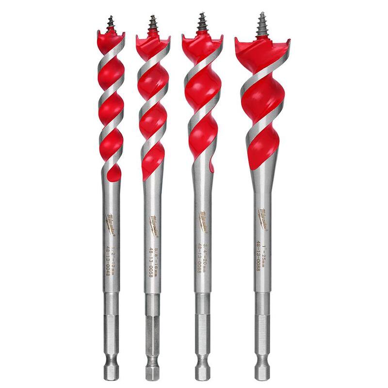 Juego de brocas para perforar madera Milwaukee SPEED FEED Auger (4 piezas) - 48-13-0400