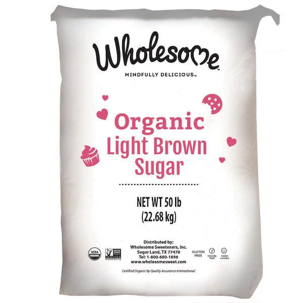 Wholesome Sweetener Wholesome Sweeteners Organic Light Brown Sugar 50lbs - 44044
