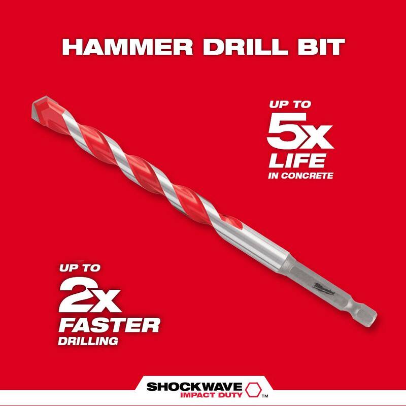 Set de puntas de destornillador de acero de aleación Impact Duty Milwaukee SHOCKWAVE con kit de brocas para taladro de martillo de carburo SHOCKWAVE (52 piezas) - 48-32-4023-48-20-9052