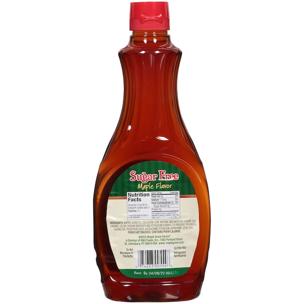 Maple Grove Maple Flavor Sugar Free Syrup, PK12 - 57125554