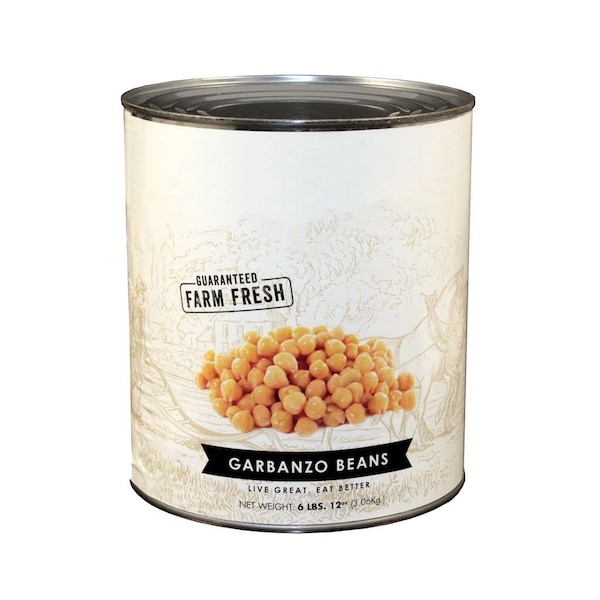 Commodity Canned Fruit & Vegetables Commodity Fancy Garbanzo Beans Chickpeas No 10 Can, PK6 - 10252