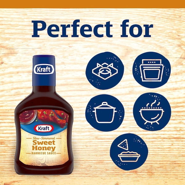 Kraft Kraft Sweet Honey Barbecue Sauce 18 oz. Bottle, PK12 - 10021000052384
