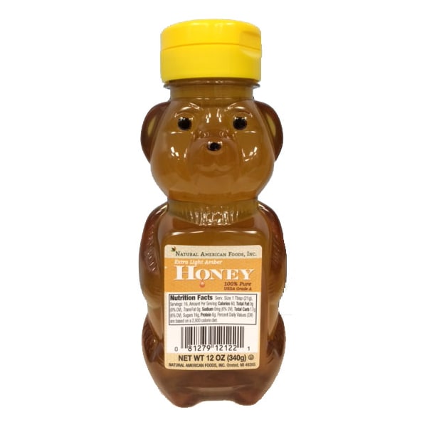 Natural American Foods 12 oz. Ela Honey Bear, PK12 - F422