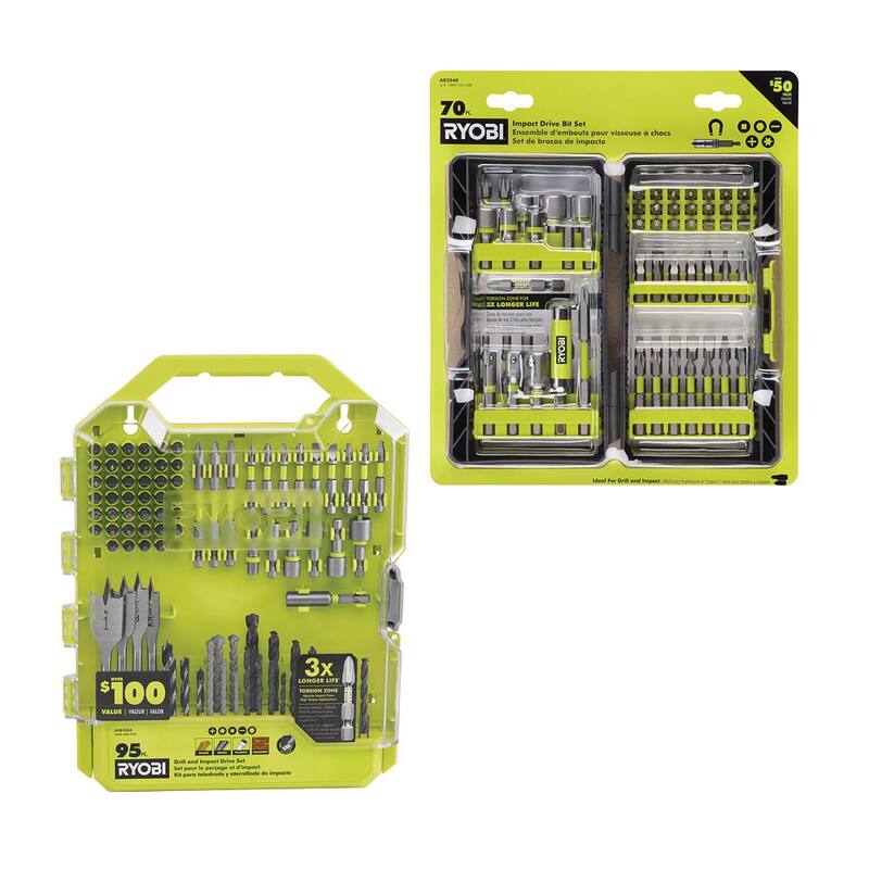 Juego de accesorios para taladro y atornillador de 70 piezas con clasificación de impacto con juego de taladro y atornillador de 95 piezas - AR2040-A989504