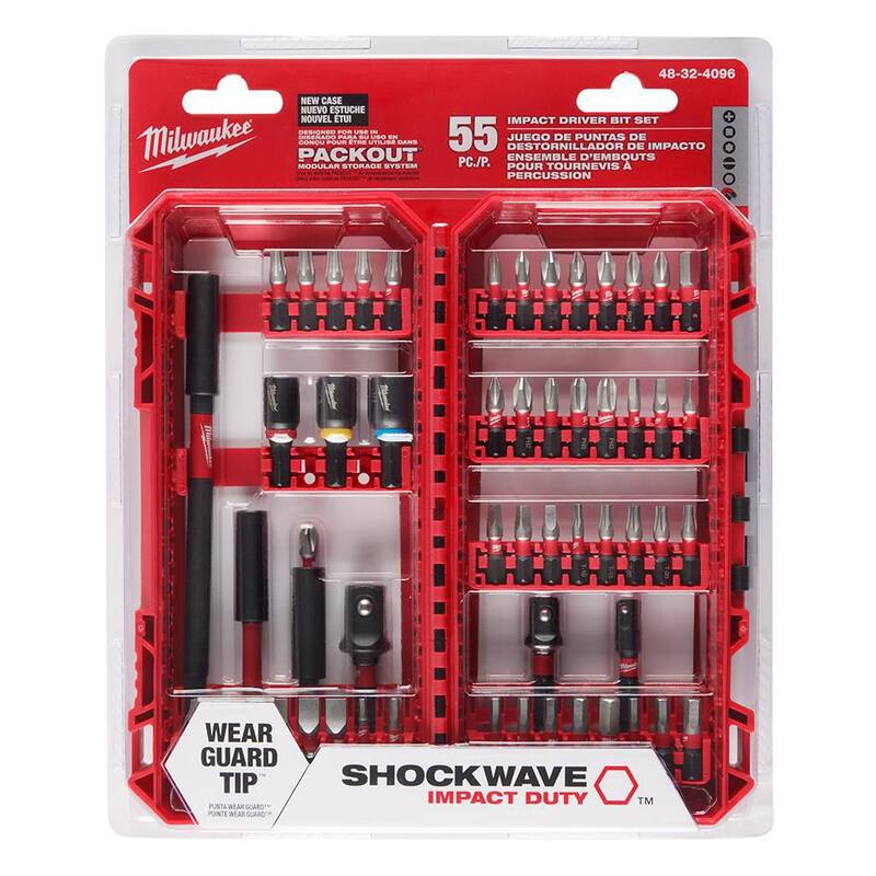 Juego de puntas de destornillador de acero de aleación Milwaukee SHOCKWAVE y juego de brocas de titanio Shockwave (78 piezas) - 48-32-4096-48-89-4631