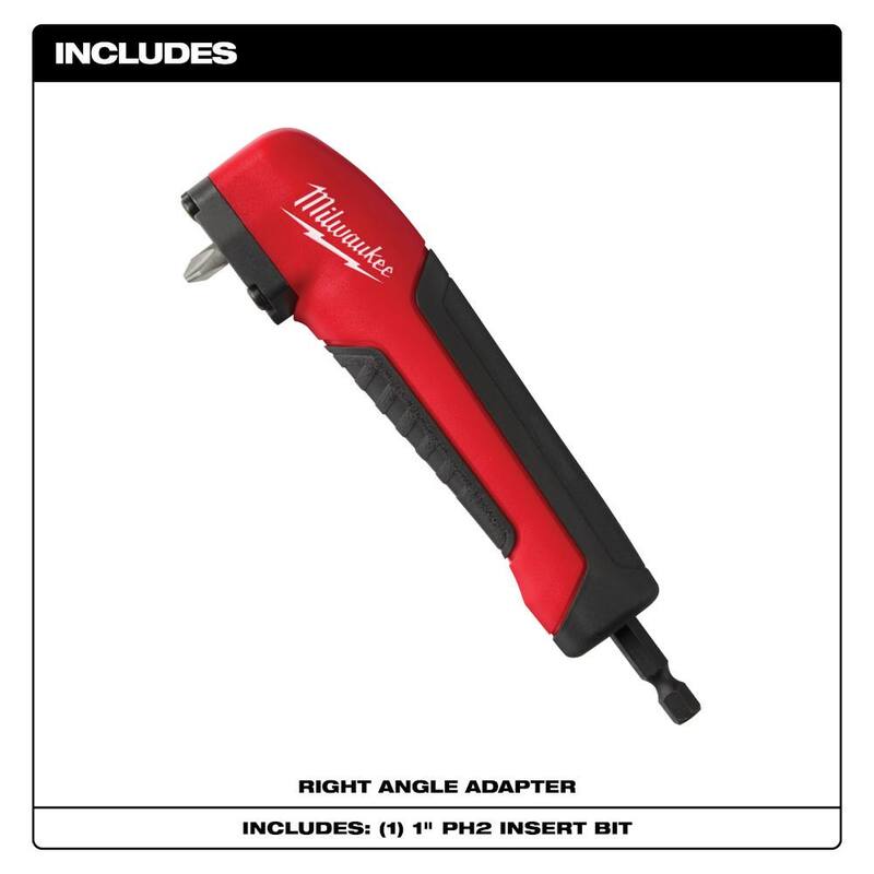 Set de 60 piezas de puntas de destornillador de aleación de acero para impacto SHOCKWAVE de Milwaukee y Adaptador para taladro en ángulo recto Impact Duty SHOCKWAVE - 48-32-4097-48-32-2390.