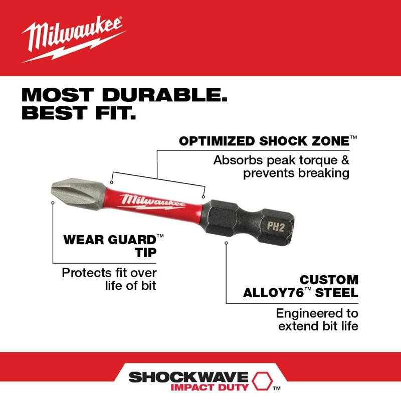 Juego de puntas de destornillador de acero de aleación Milwaukee SHOCKWAVE Impact Duty con estuche PACKOUT (100 piezas) con adaptador de taladro de ángulo recto - 48-32-4082-48-32-2390
