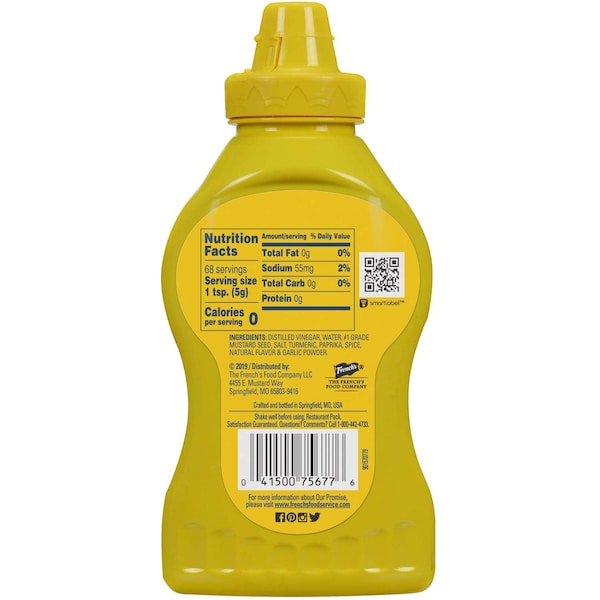 Frenchs French's Yellow Squeeze Mustard 12 oz., PK12 - 75677
